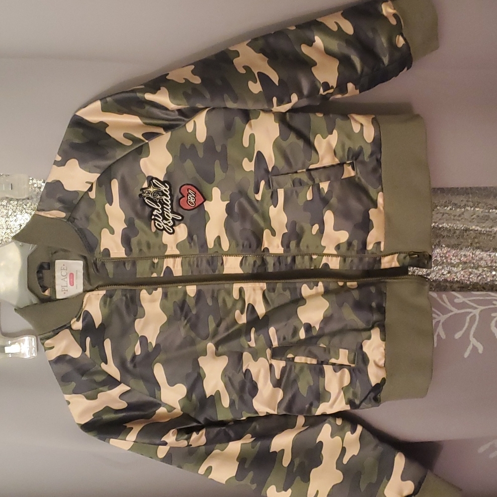 Cute girls rule camo jacket.